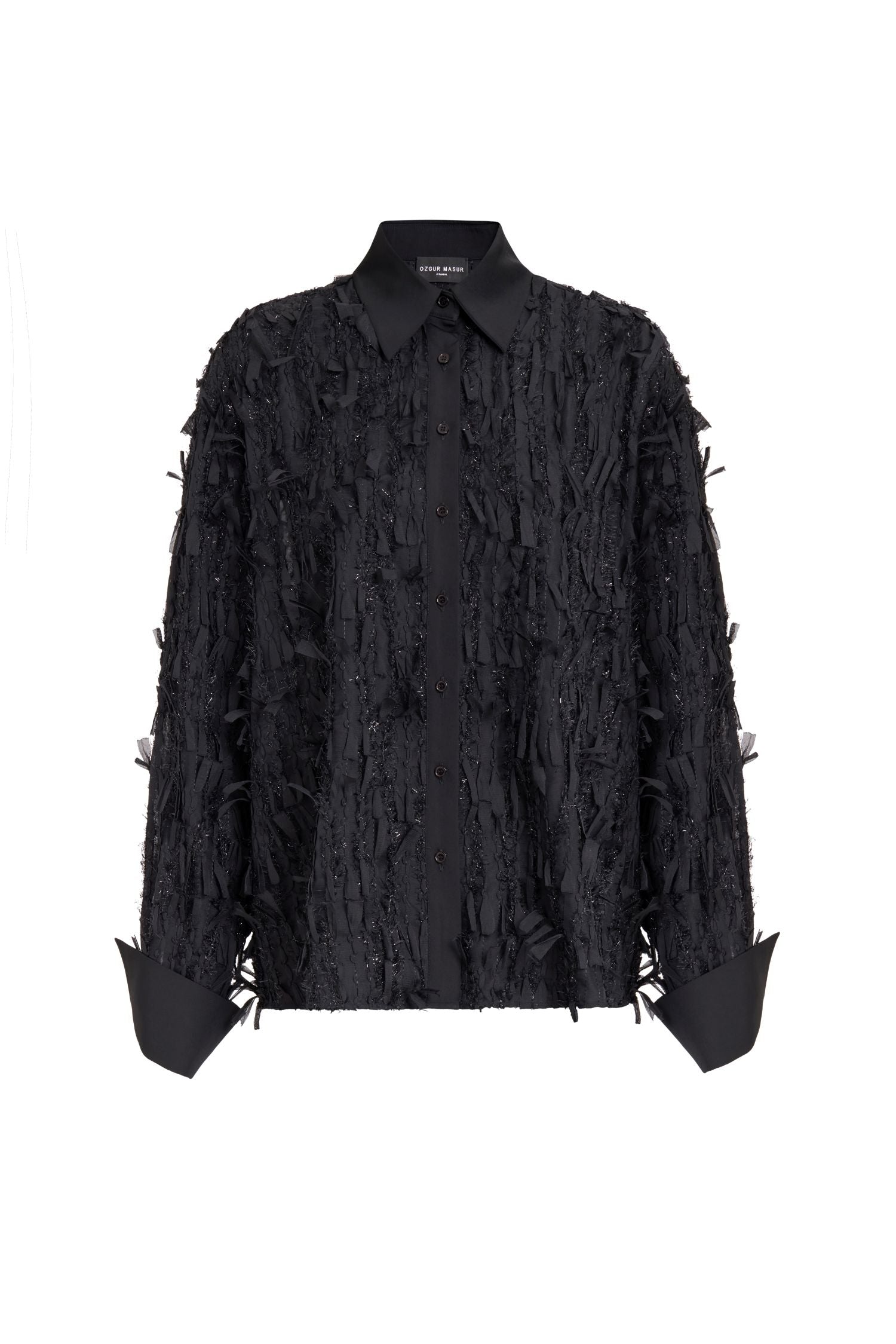 Black Fringe Hem Detail Shirt