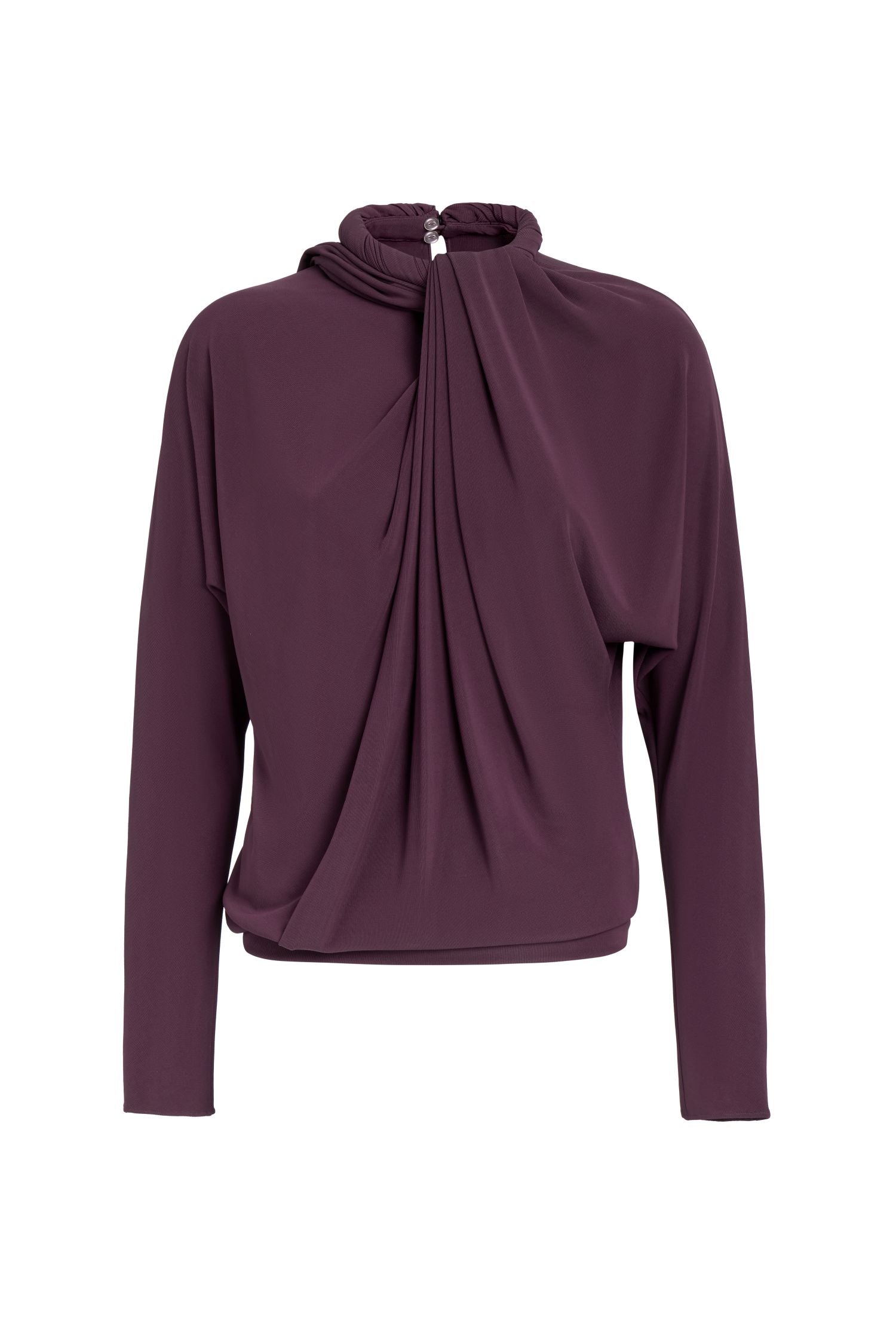 Wine-Colored Jersey Blouse