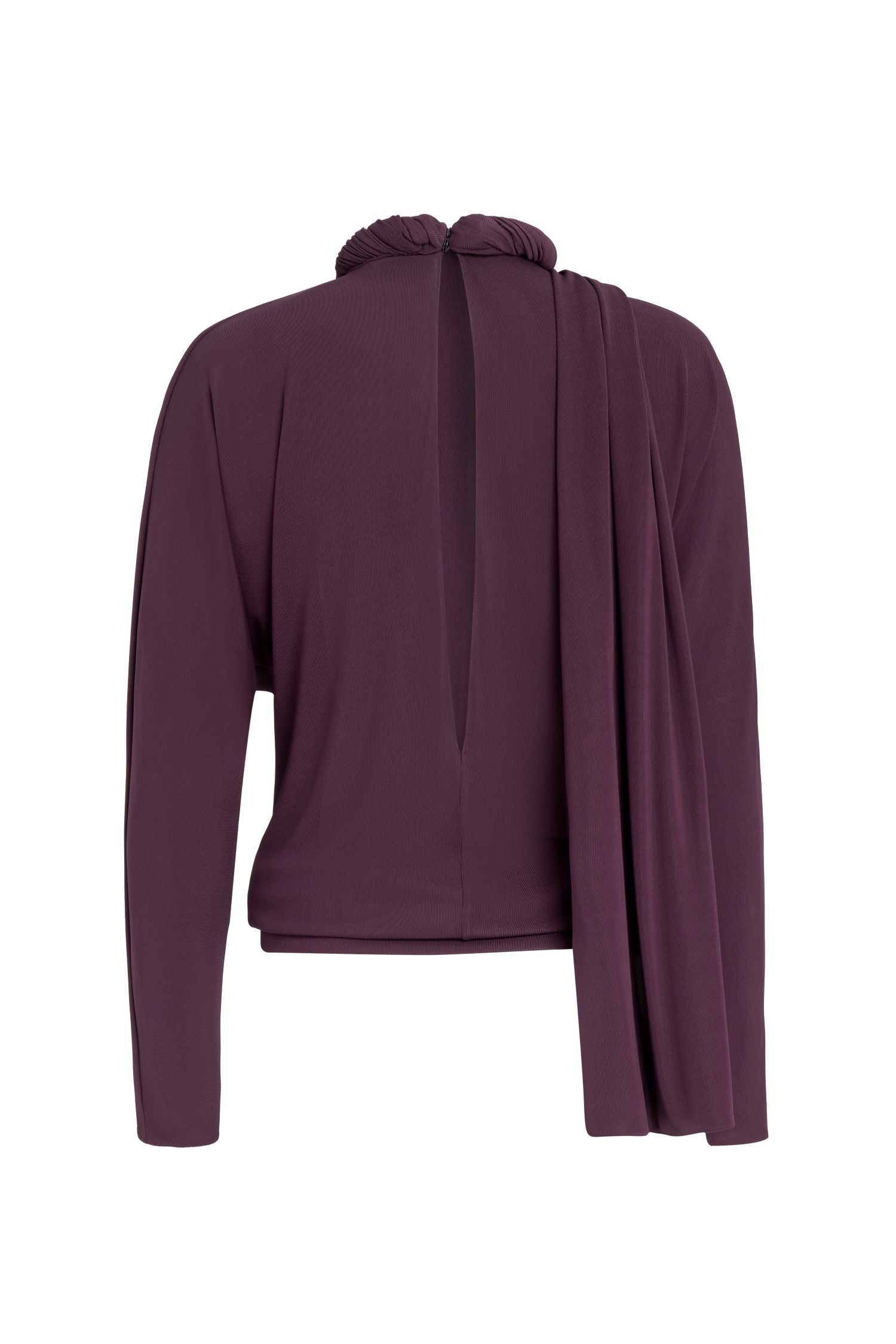 Wine-Colored Jersey Blouse