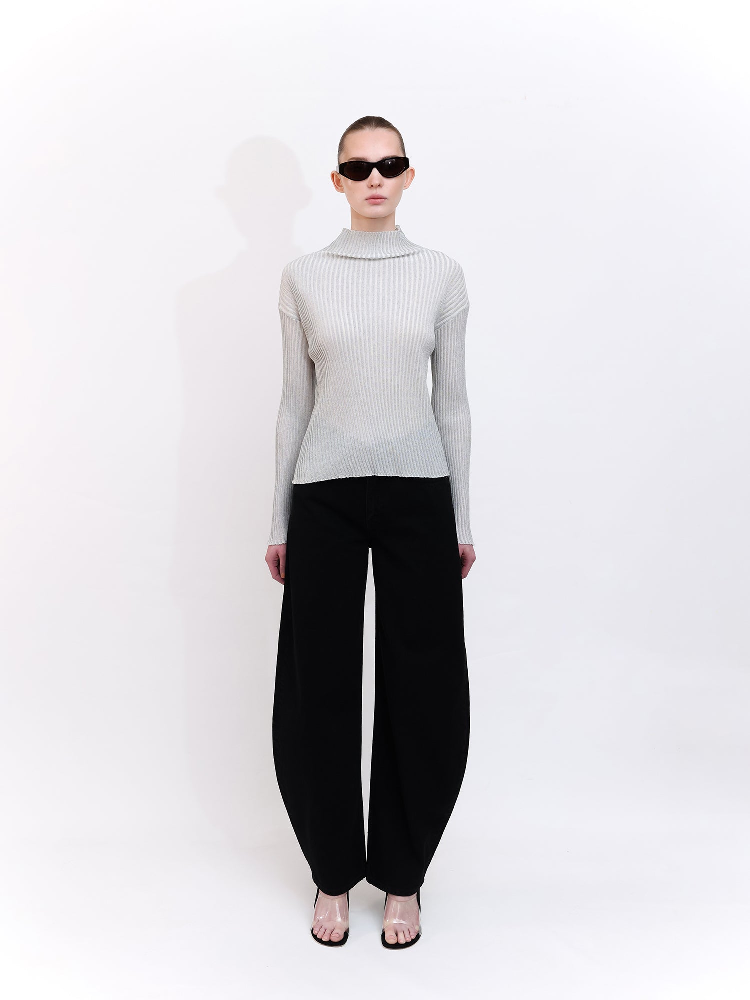 Soft Knit Top with Grey Striped