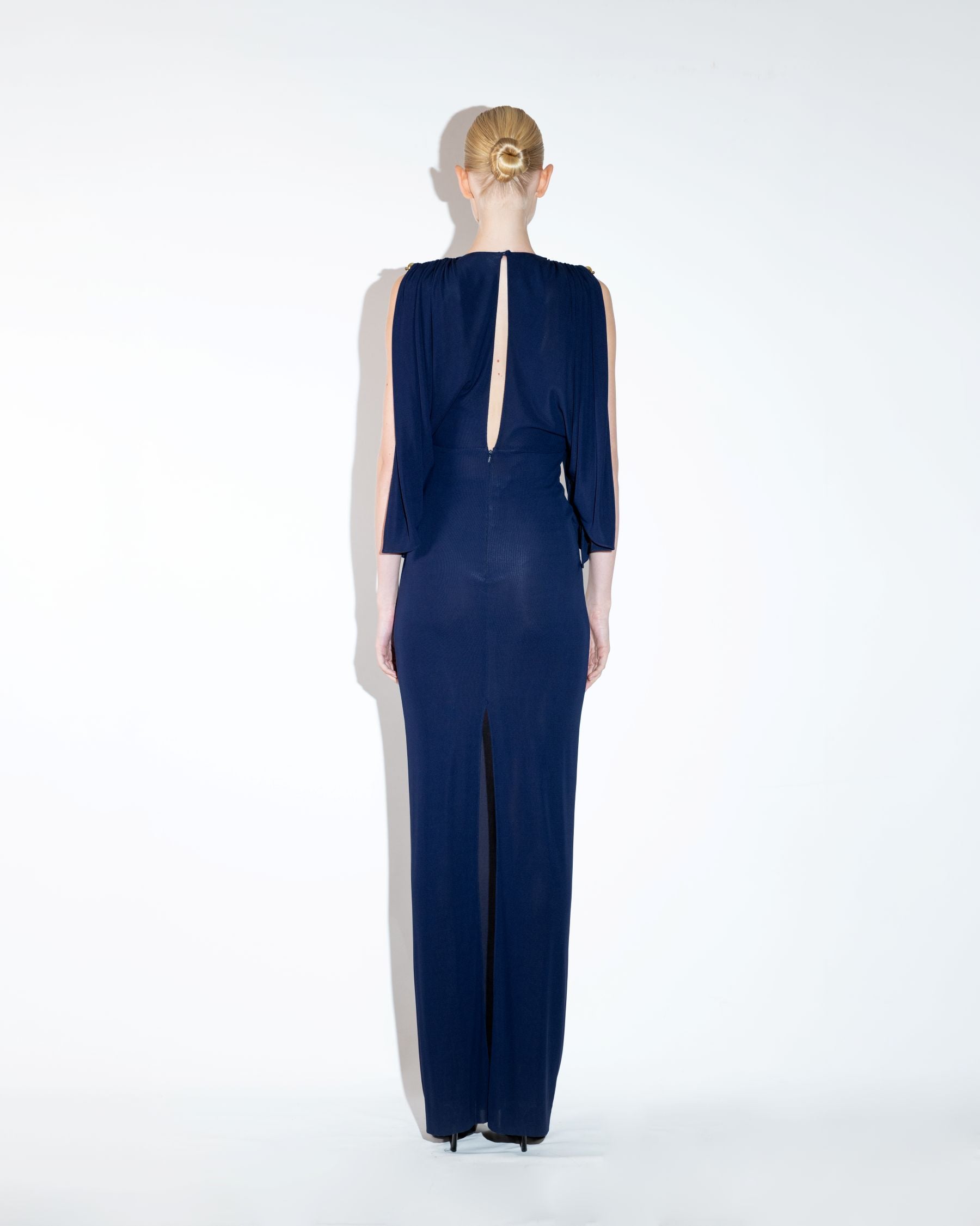 Navy V-Neck Maxi Dress