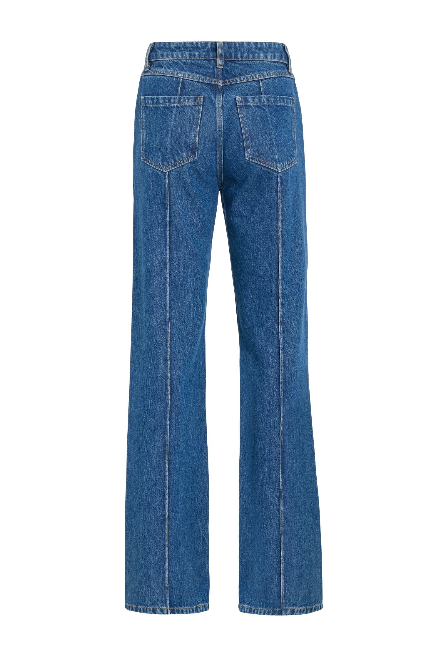Blue Straight-Leg Denim Jeans