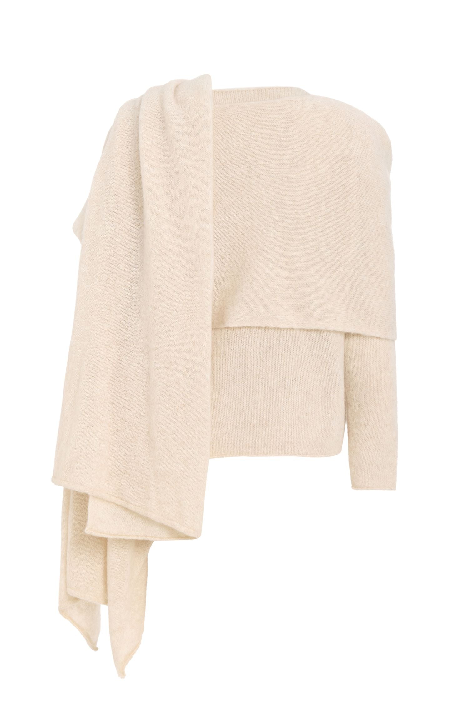 Crew Neck Sweater with Scarf Set