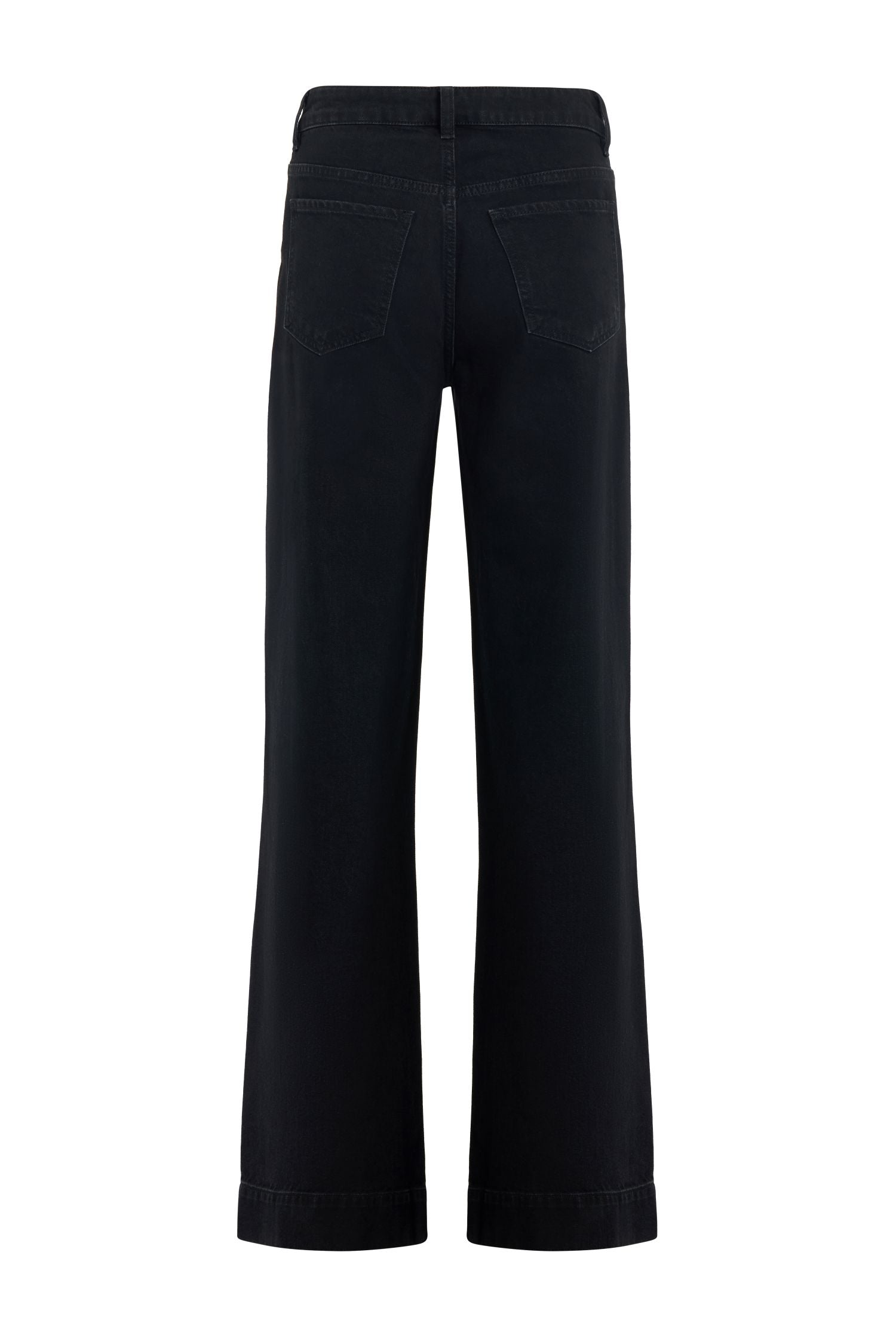 Black Wide-Leg Denim Pants
