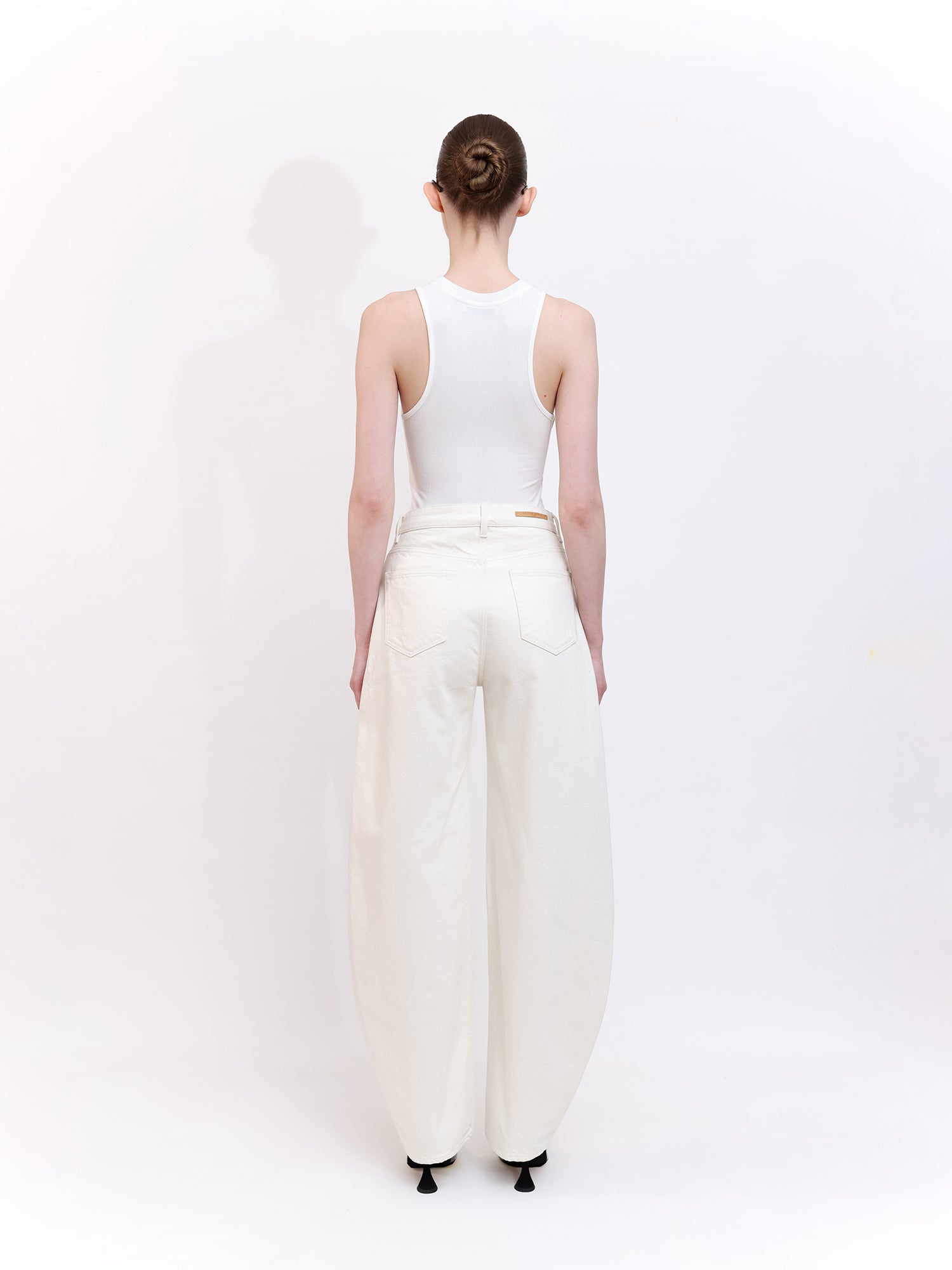 Barrel-Leg Denim Pants