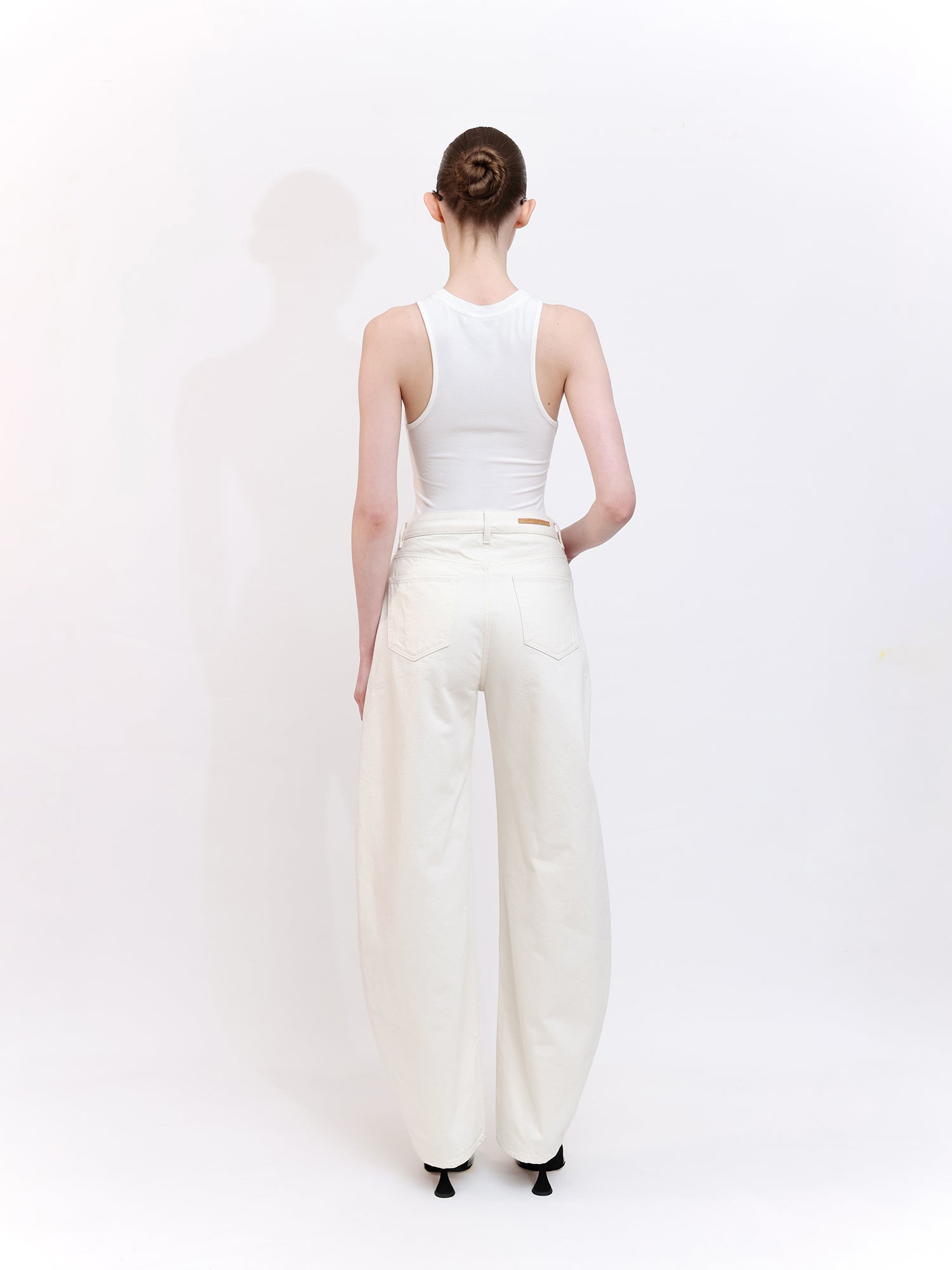 Barrel-Leg Denim Pants