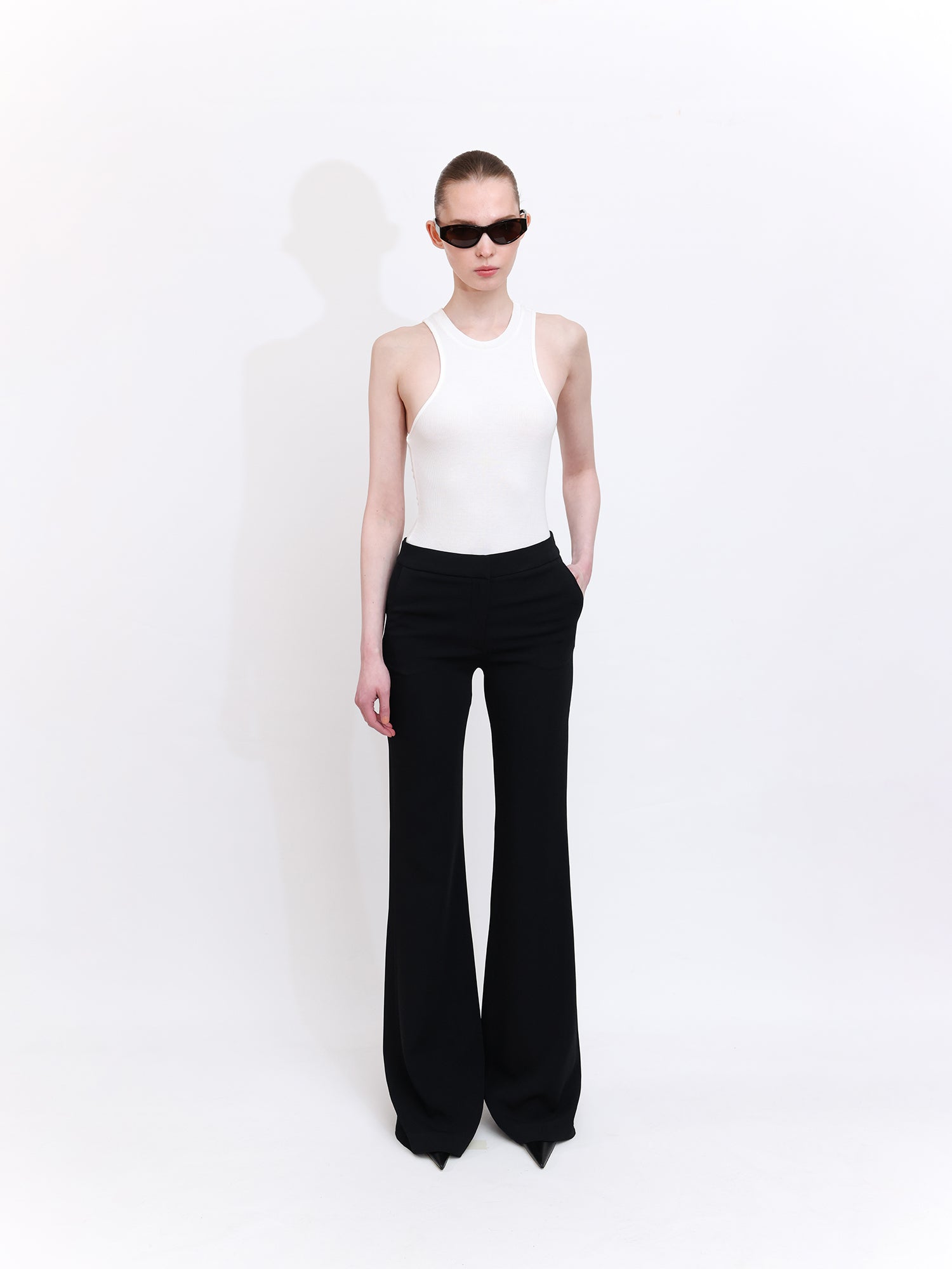Soft Knit Halter Neck Tank Top in Ecru