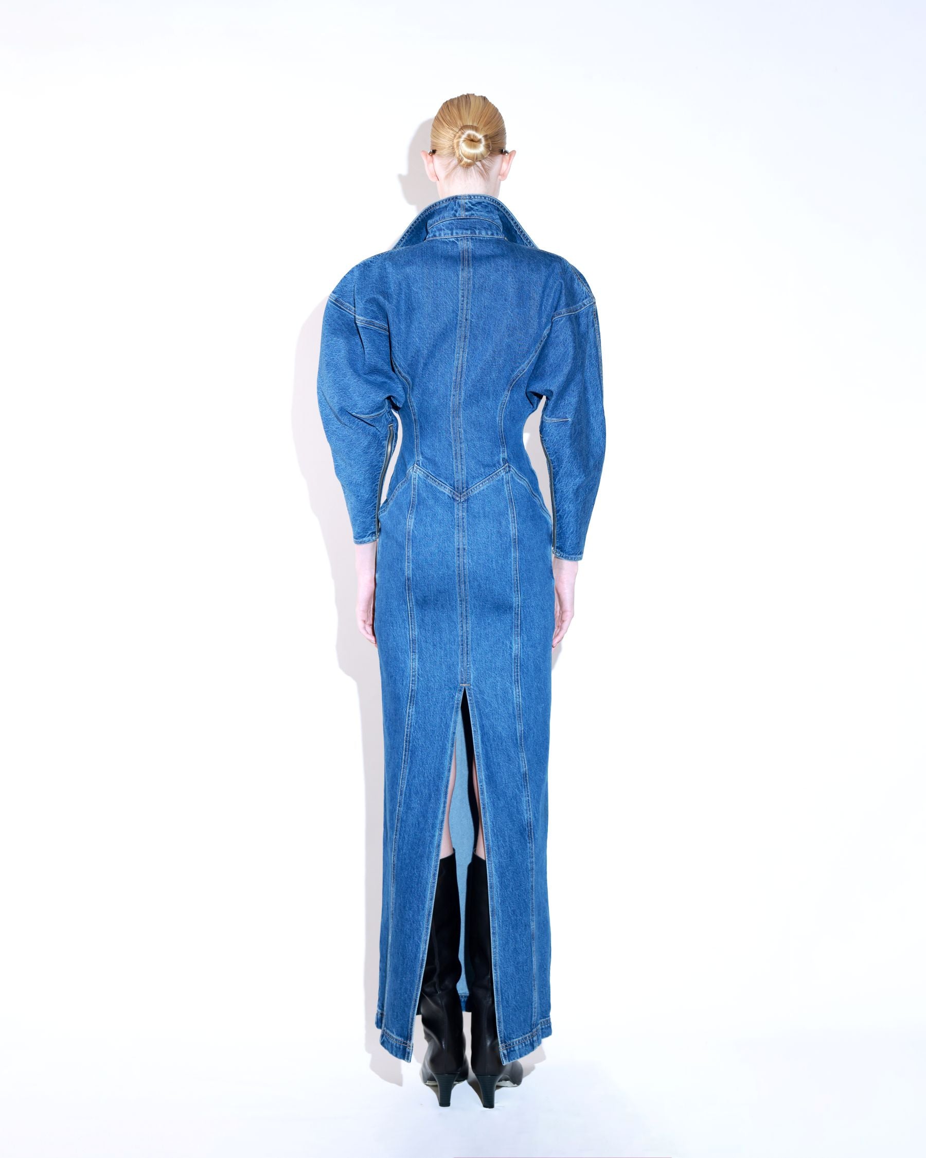 Jean Long Zip-Up Maxi Dress