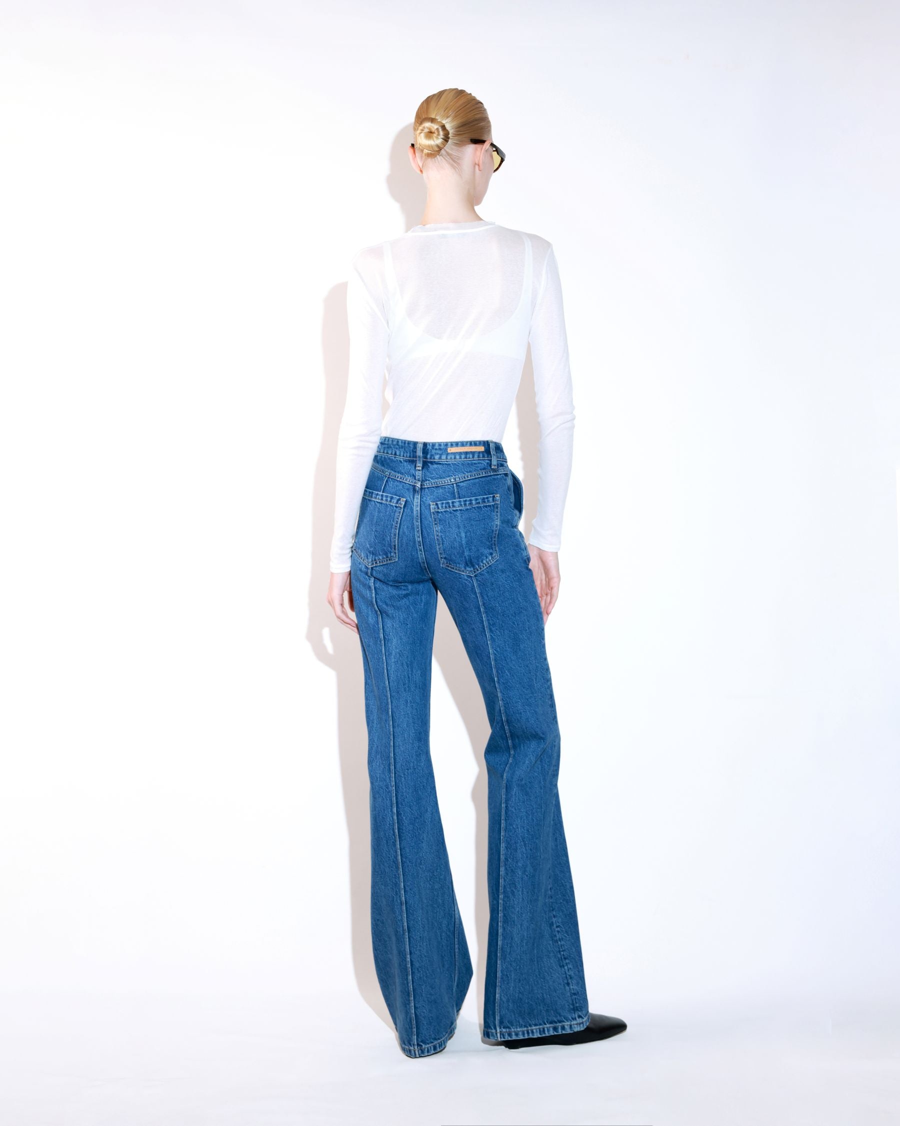 Blue Straight-Leg Denim Jeans