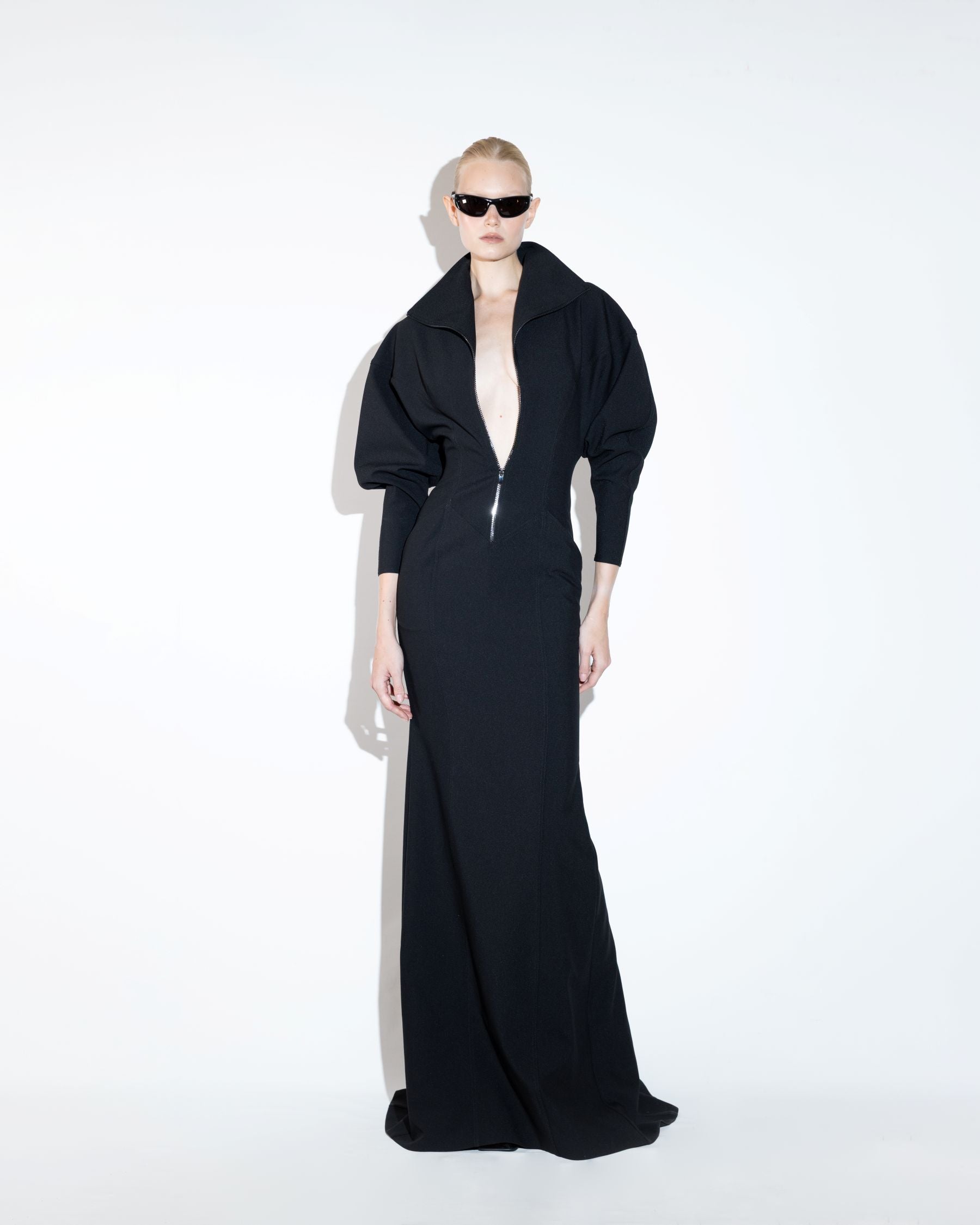 Long Zip-Up Maksi Dress