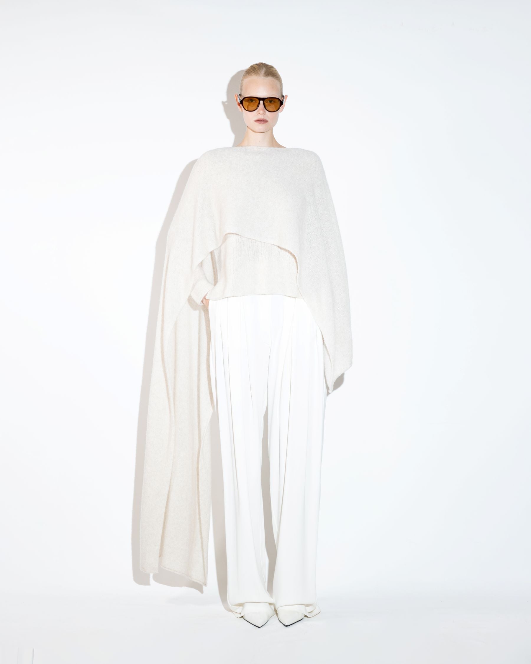 Crew Neck Sweater with Scarf Set