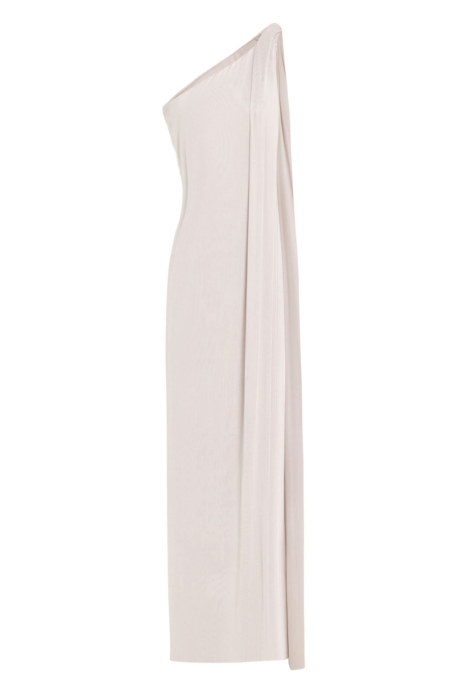 One Shouldered Dress with Scarf Layered