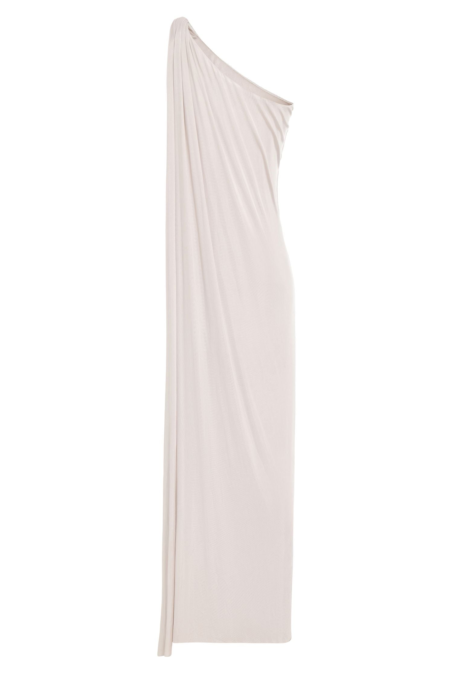 One Shouldered Dress with Scarf Layered